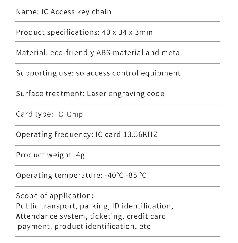 5YOA 100 Uds RFID Keyfobs 13,56 MHz IC solo lectura Control de acceso S50 Token gestión de asistencia llavero identificación de seguridad