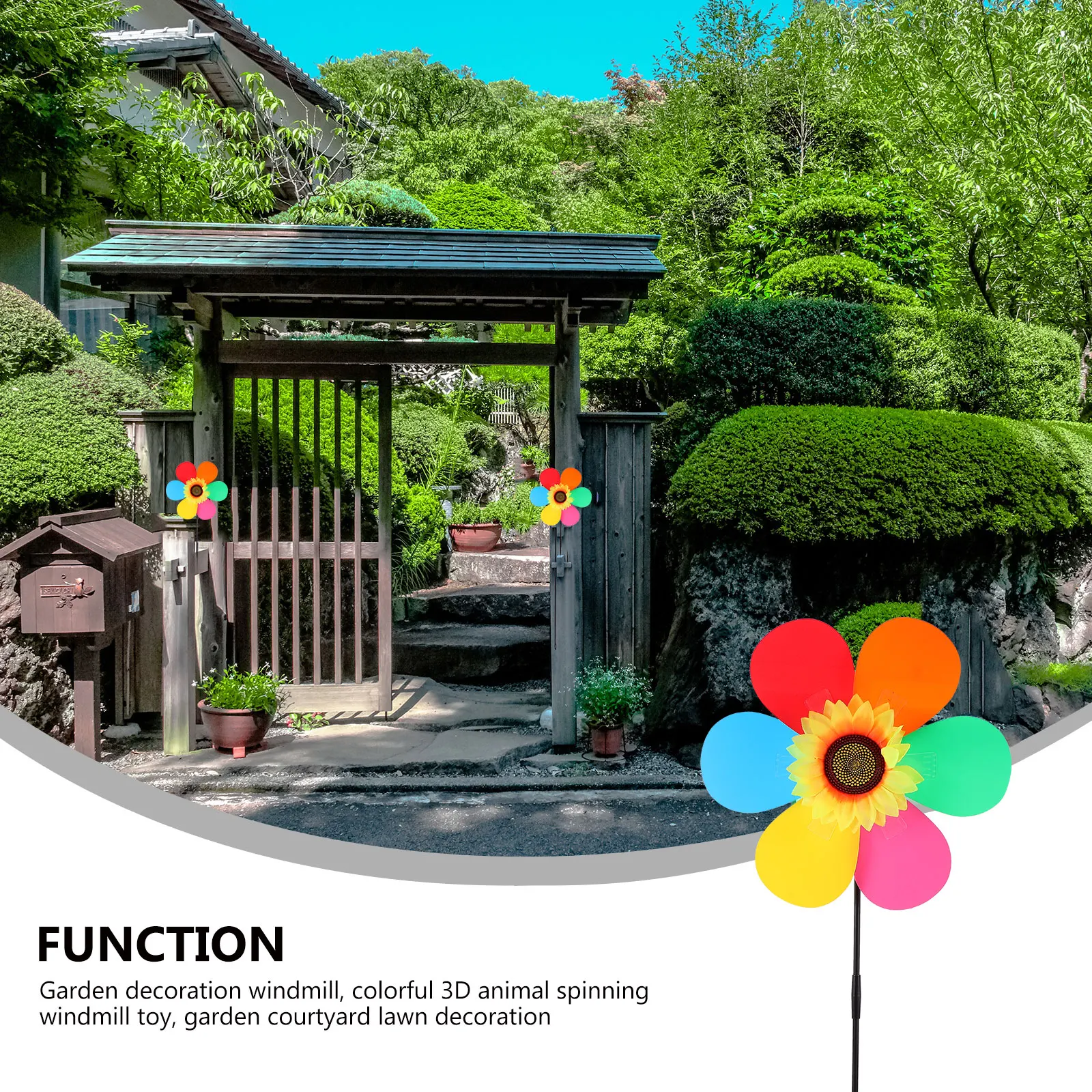 

4 Pcs Sunflower Windmill Pinwheels for Kids Small Decor Decoration Ground Insert Outdoor