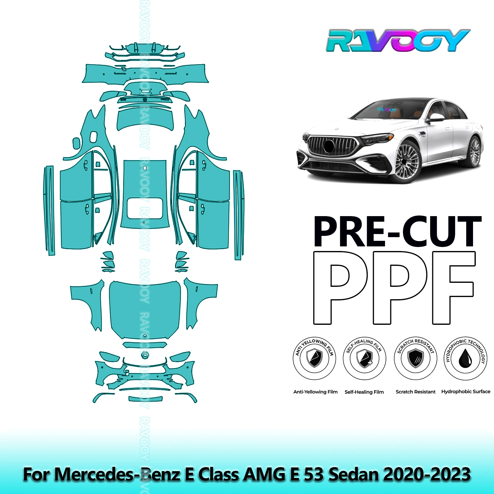 

Full Vehicle Clear Bra Precut PPF Paint Protection Film For Mercedes-Benz E Class AMG E 53 Sedan 2020-2023