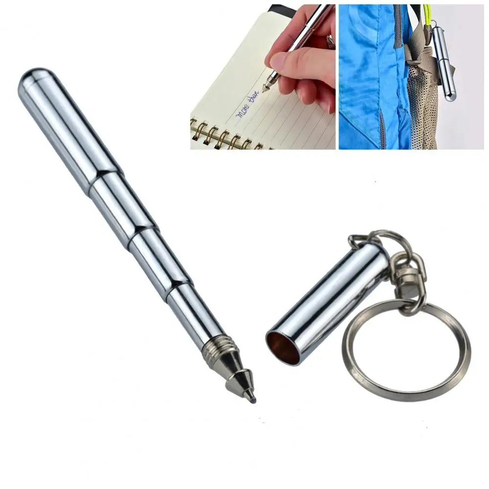Schlüssel bund Stift Teleskop einziehbarer Stift Schlüssel ring Edelstahl Schlüssel bund Mini Teleskop Signatur Kugelschreiber Outdoor Suppl