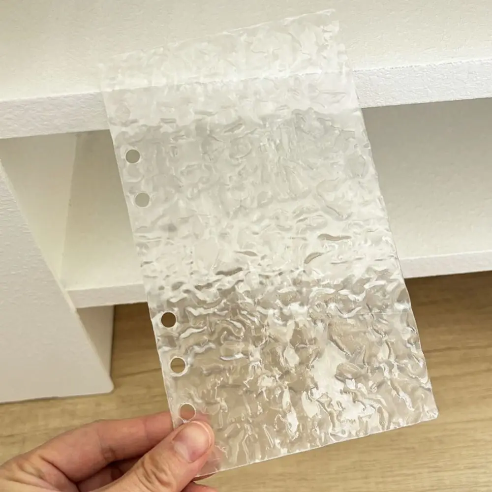Acrylic A6 Notebook Cover Transparent/Water Ripple Hard Loose Leaf Notebook Shell DIY Photo Album Notebook