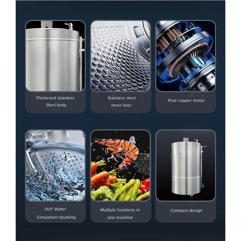 40L Fruit Vegetable Washing Machine Industrial Frozen Meat Vortex Bubble Cleaner 360 Degree Water Circulation Cleaning System