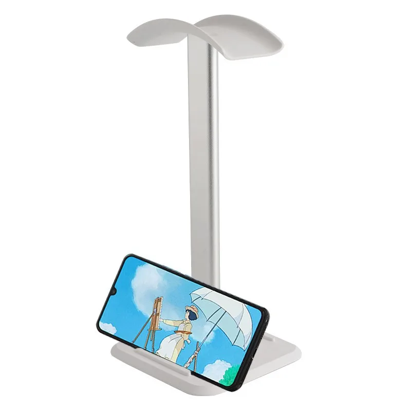 حامل وشماعة رأس من سبائك الألومنيوم مثبتة على الرأس، عالمية لمقاهي الإنترنت وألعاب الكمبيوتر وسماعات الرأس وموزع سطح المكتب