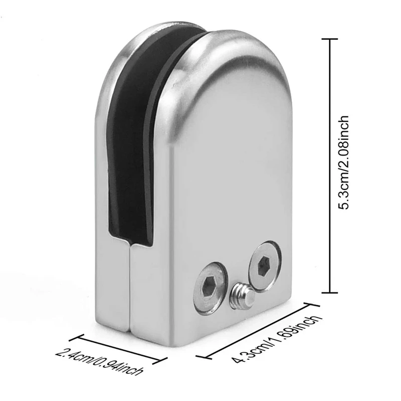 JFBL-abrazadera de cristal ajustable para pasamanos de escalera, Soporte redondo de acero inoxidable, 4 piezas, 8-10Mm