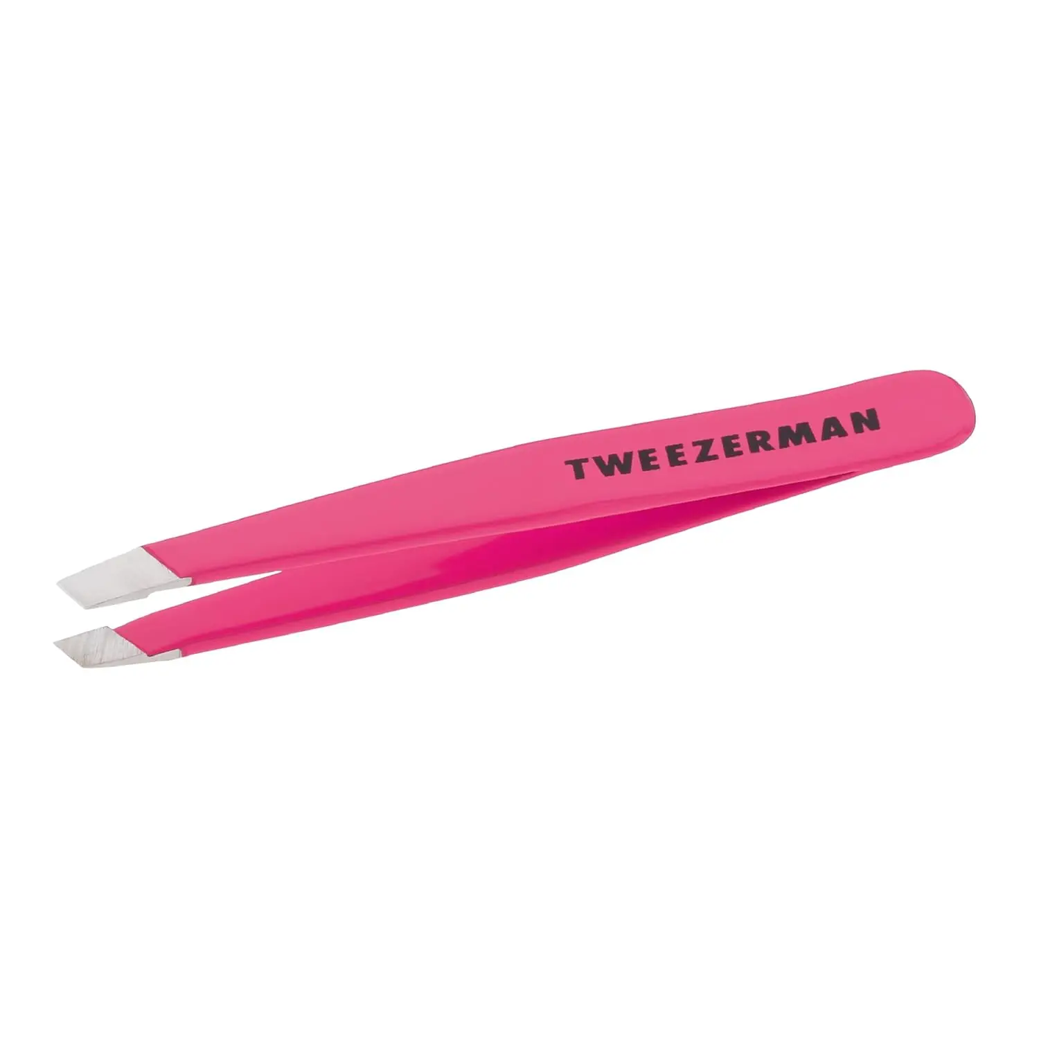 

Mini Slant Tweezer - Precision Eyebrow Tweezers, Travel Size for Facial Hair, Neon Pink