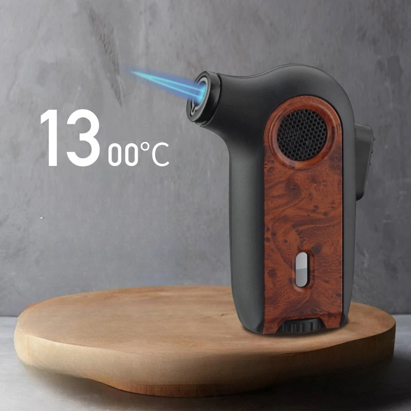 Mini High Temperature Windproof Jet Blue Fire Gas Torch Lighter Safety Lock Switch Visible Gas Window Welding Gun Cigar Lighters