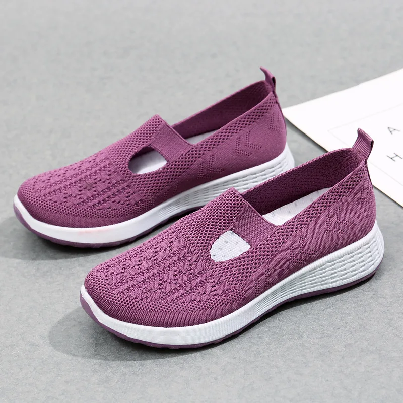 Summer Mesh Breathable Sneakers Women Breathable Light Slip on Casual Shoes Ladies Loafers Socks Shoes Women Zapatillas Mujer