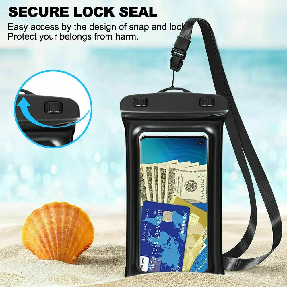 Waterproof Phone Pouch Universal Waterproof Cell Phones Case Bag Swim Convenient To Use Lightweight Portable Bag Protector Cover