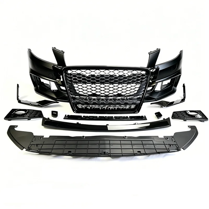 Factory Car A4 S4 B8 Front Bumper Facelift RS4 B9 B8 Style Body Kits with Grille A4 S4 B8 2008 2009 2010 2011 2012