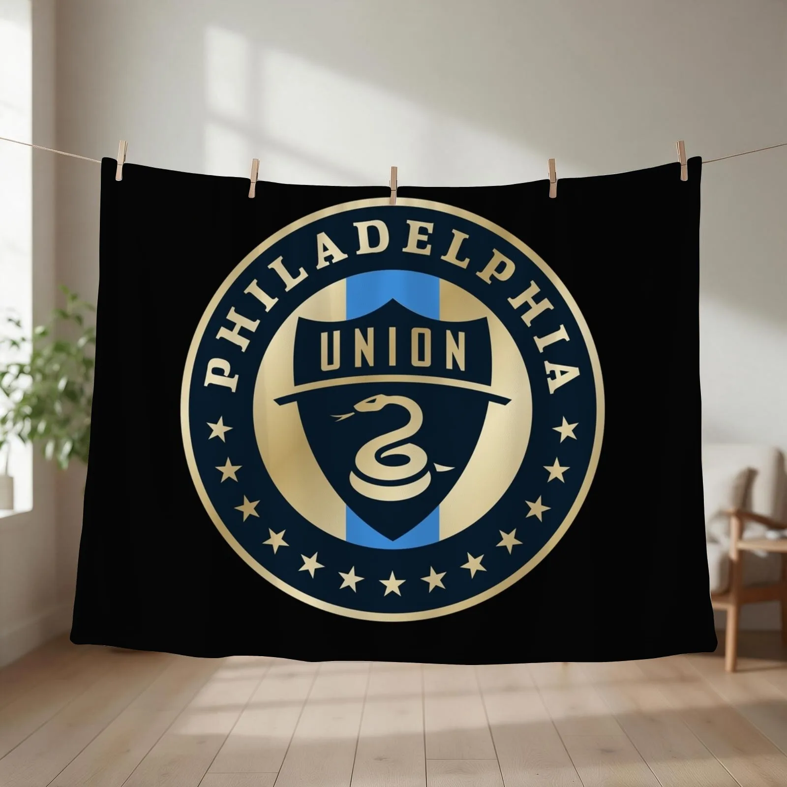 Philadelpia-Union Throw Blanket couch cozy soft plush fuzzy picnic outdoor blanket