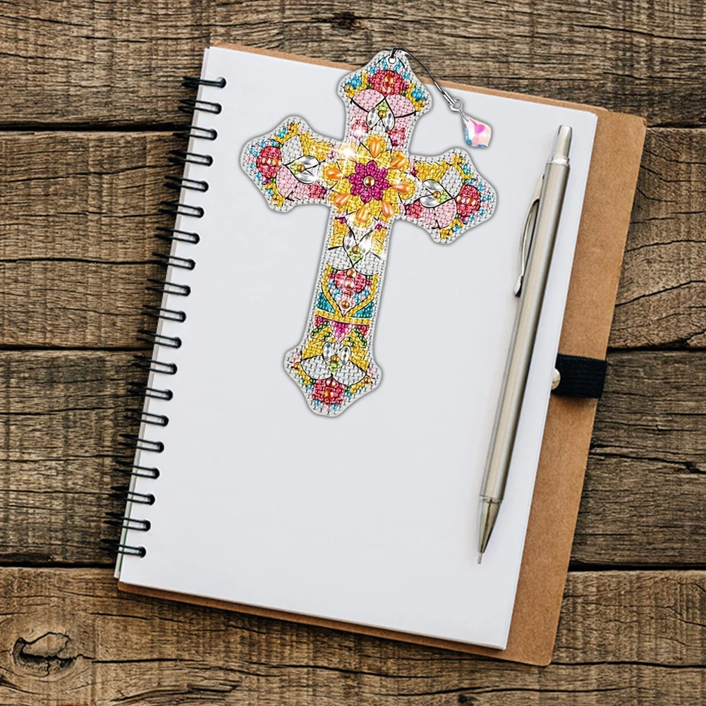 6Pcs Special Shape Cross Diamond Painting Bookmark DIY Bookmarks Diamond Painting Kits Diamond Painting Bookmark Making Kit