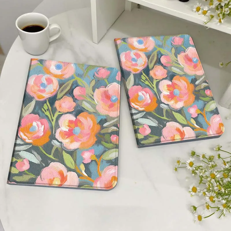 

Cartoon Pink Flower Pattern For Honor MagicPad MatePad M5 8 9 2 3 10 12 X V7 V8 X8 X9 V9 GT X9a GT2 S Air Pro Tablet Case