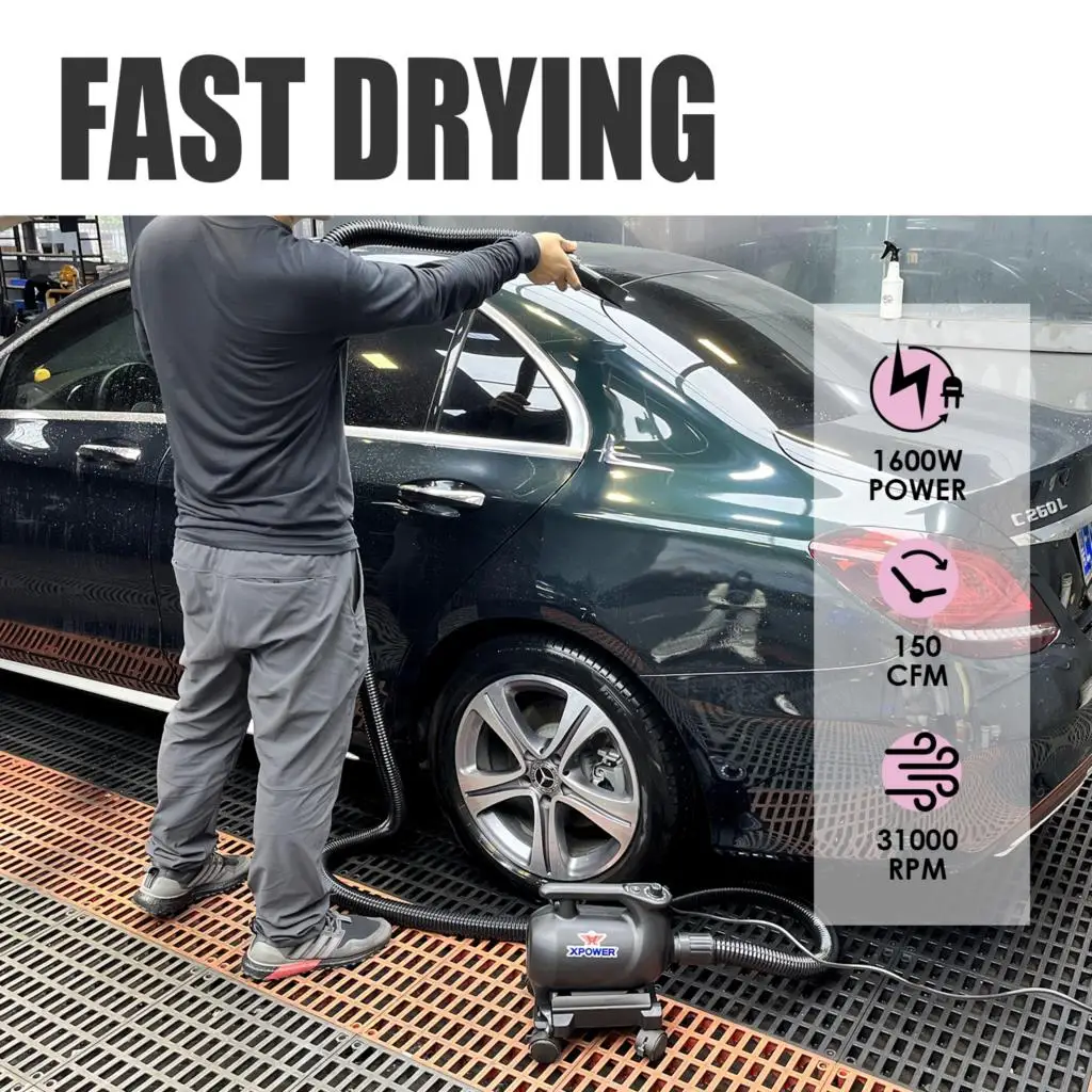 مجفف سيارات من XPOWER متعدد الأغراض مع منفاخ كهربائي مضخة هواء منفضة هواء أسود مضغوط منظف سيارات منفضة هواء منزلي