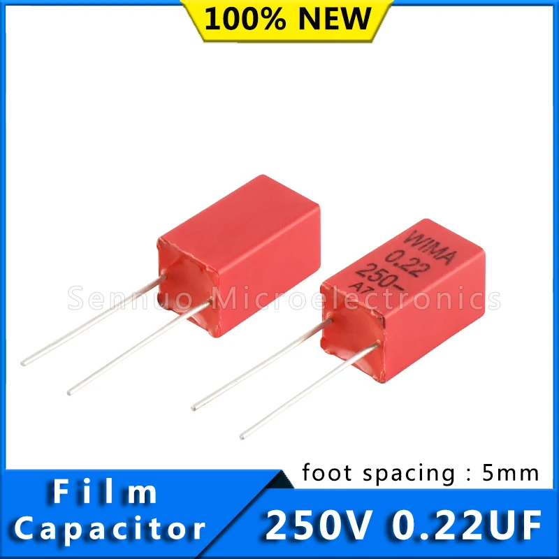 5/10pcs New German WIMA Film Capacitor MKP2 250V 0.22UF 224 Pitch 5mm Audio Infinity Capacitor MKP2F032201K00KF00