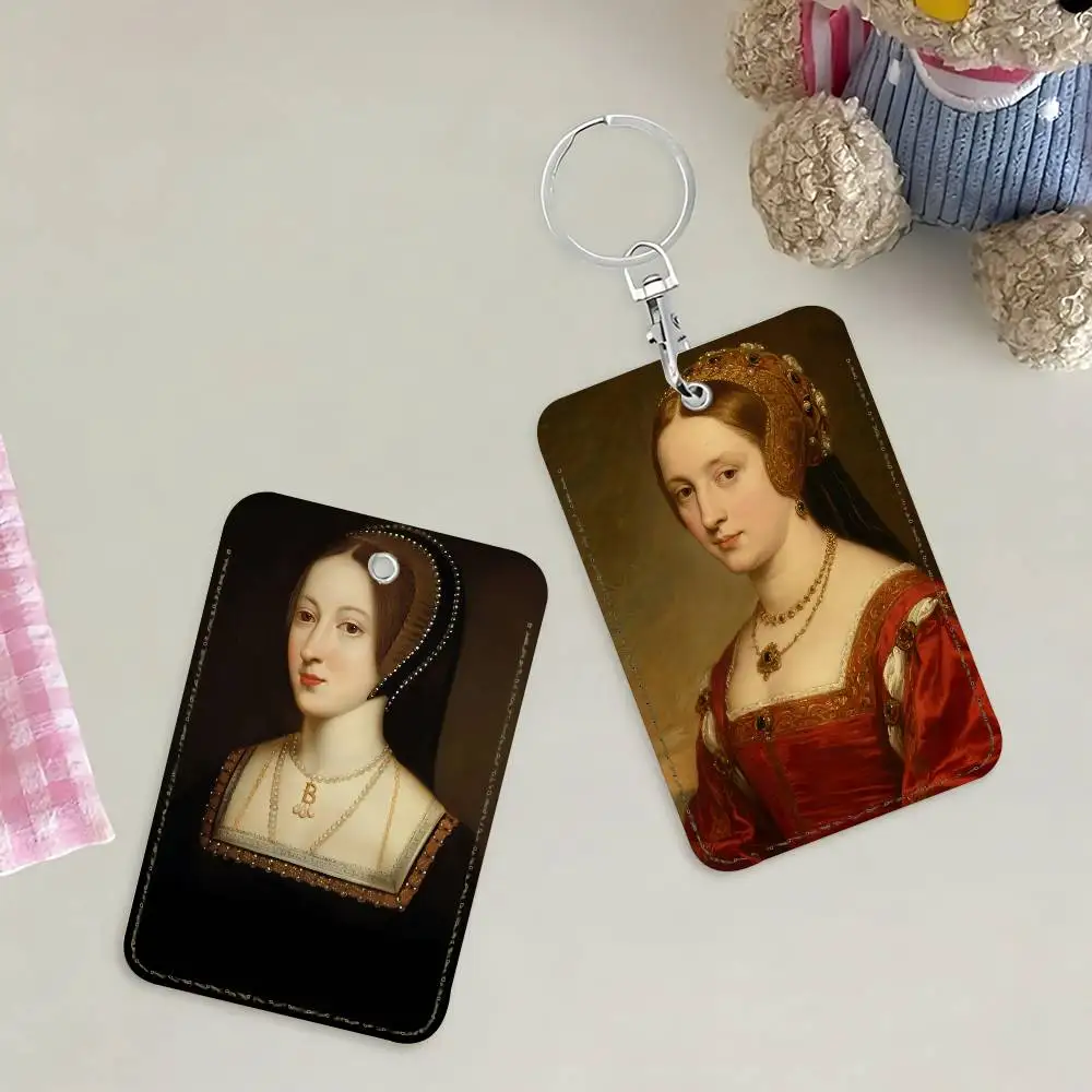 Queen Anne Boleyn Card Holder Keychain Key Ring Door Lock Access Protective Case For Security Gift