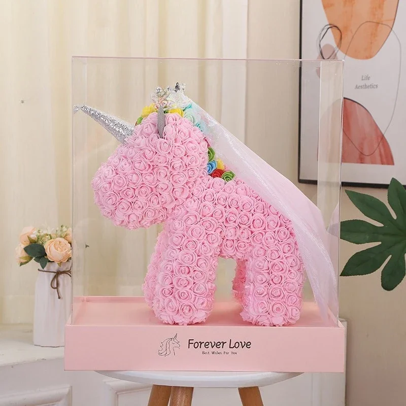 

Qixi Festival Valentine's Day, gift, crown, veil, immortal flower PE acrylic, unicorn