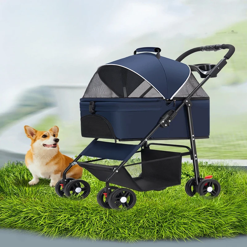 

Lightweight and Foldable Pet Stroller Compact Dog and Cat Walking Cart Ideal for Pet Outings Convenience Mobility