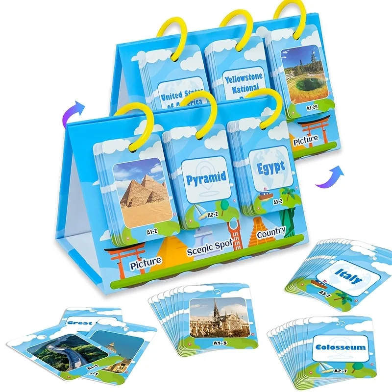 72 قطعة عبارة عن لعبة تكوين الكلمات تتضمن مجموعات بطاقات تعليمية للأطفال، ومجموعات تعلم الوجه على الوجهين، ولعبة تعليمية خاصة