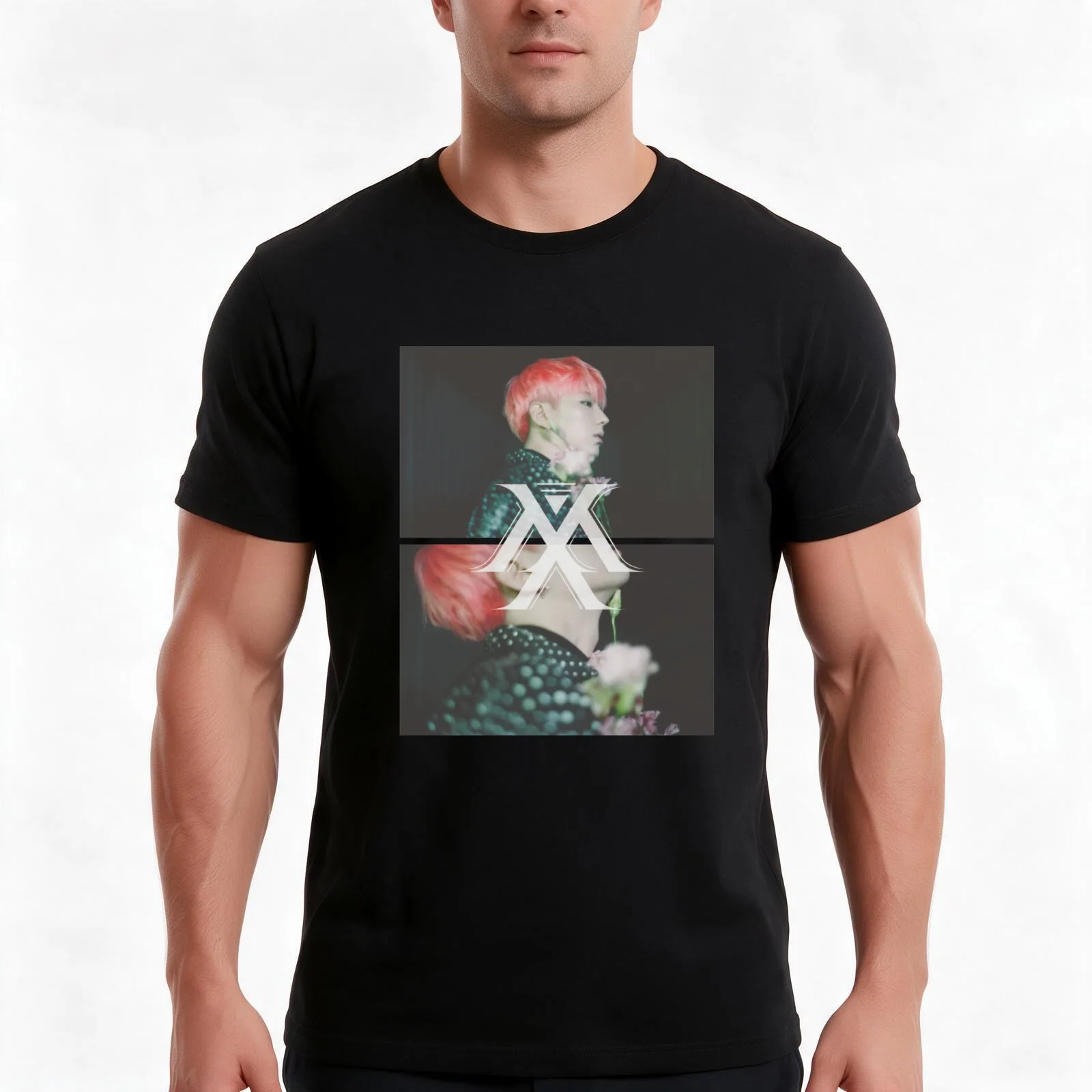 Monsta X | Kihyun T-Shirt, Summer Casual Cotton Tee, Oversized Streetwear Tops, Vintage Graphic Print, Loose Fit Short Sleeve