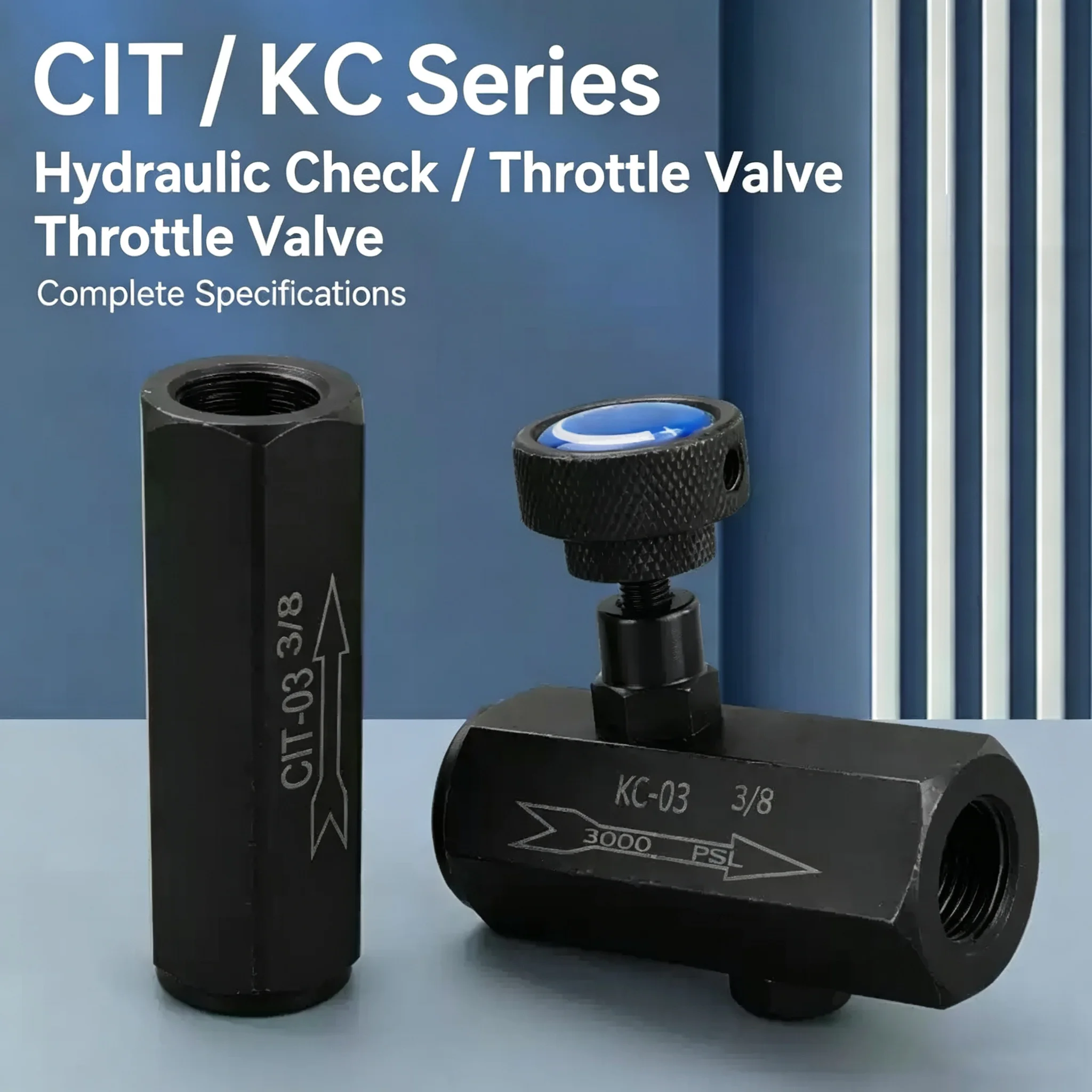Hydraulic One-way Throttle Valve KC-02/034 Hydraulic Cylinder Check Valve CIT Speed Control Flow Control Valve