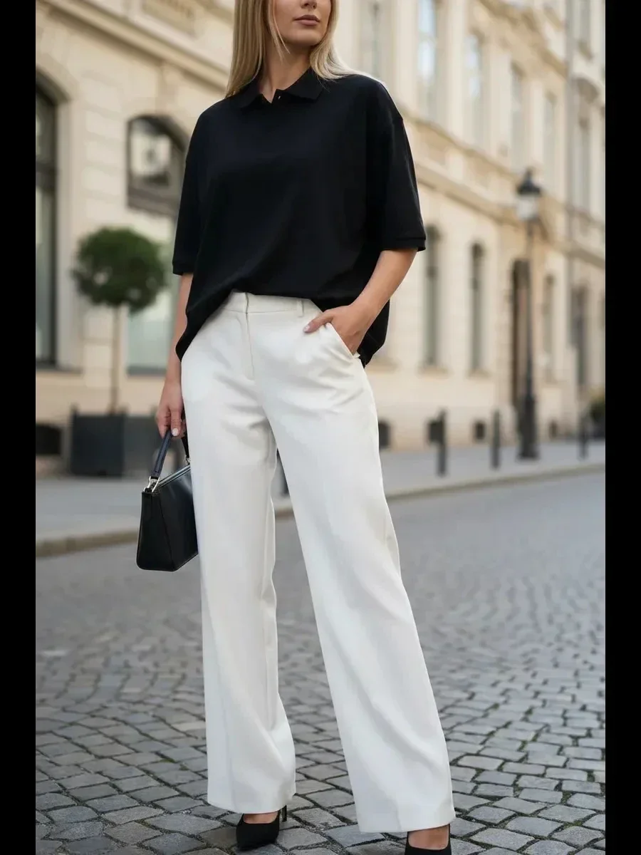 Sommerliche Trend-Poloshirts für Damen, lässiger Stil, atmungsaktive Golfshirts für Herren, Unisex-Streetwear, Oversize-weißes Oberteil – Detail 7