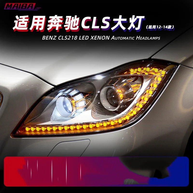 

Передняя фара автомобиля ксеноновая фара в сборе для Benz CLS Class W218 CLS350 CLS450 фара светодиодная DRL дневная ходовая фара указатель поворота