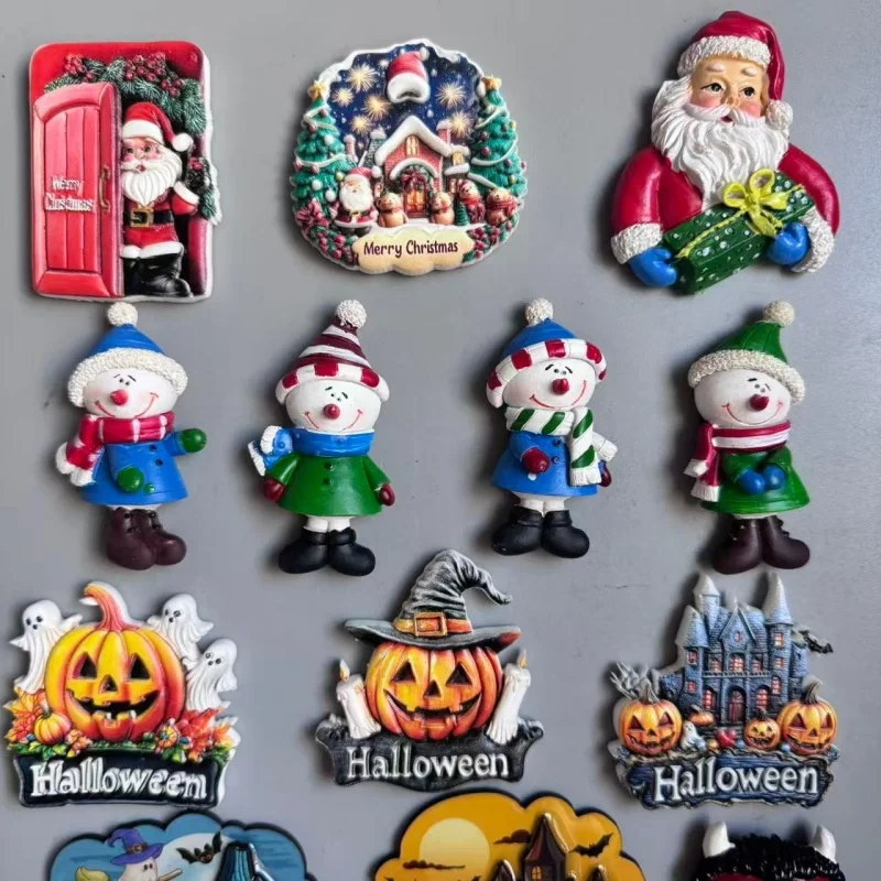 Christmas Halloween Fridge magnets Decoration Fridge sticker Santa Claus cute magnets Finland Switzerland Austria Home Decor