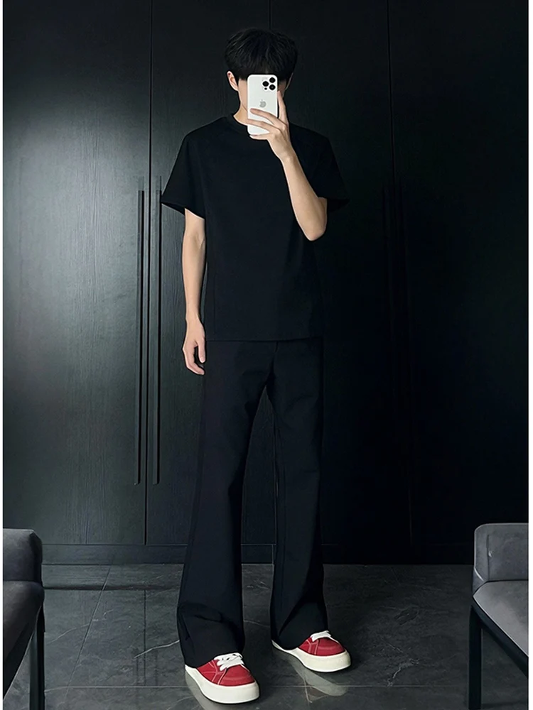 Cleanfit Black Advanced Stylish Men's Summer Outfit T-Shirt And Long Pants Slim Fit Jeans Fashionable Teenage Set Short Sleeve view 2