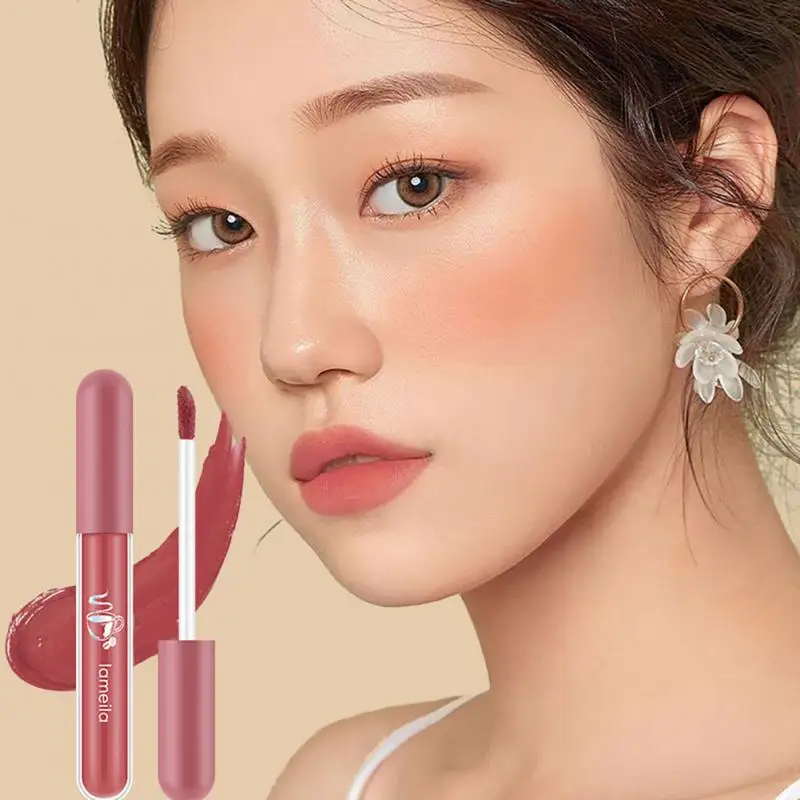 LAMEILA Sexy Velvet Lipstick Matte Waterproof And Long-lasting Lip Gloss Makeup Women Liquid Lipstick Lip Tint Glass Cosmetic