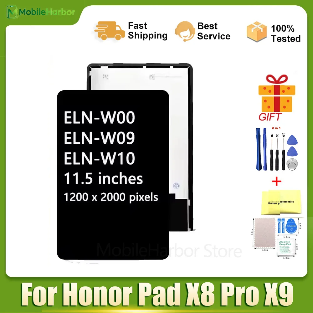 For Huawei Honor Pad 11.5 X8 Pro X9 LCD Display Touch Screen Digitizer Panel Assembly ELN-W00 ELN-W09 ELN-W10 Premium Tested