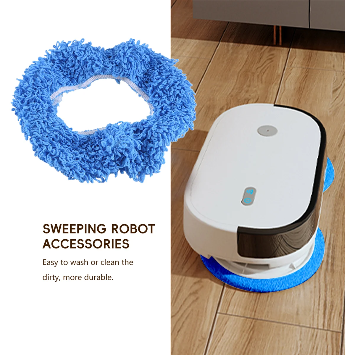 ممسحة للاستعمال مرة واحدة، وسادات بديلة من الألياف الدقيقة قابلة للغسل، قماش ممسحة دفع للغبار للمكنسة الكهربائية الجافة والرطبة، أزرق