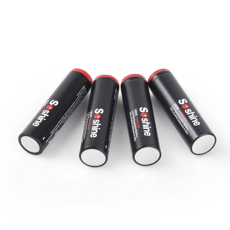 Soshine 2PCS/LOT 18650 3.2V 2000mAh LiFePO4 Rechargeable Battery With Protected