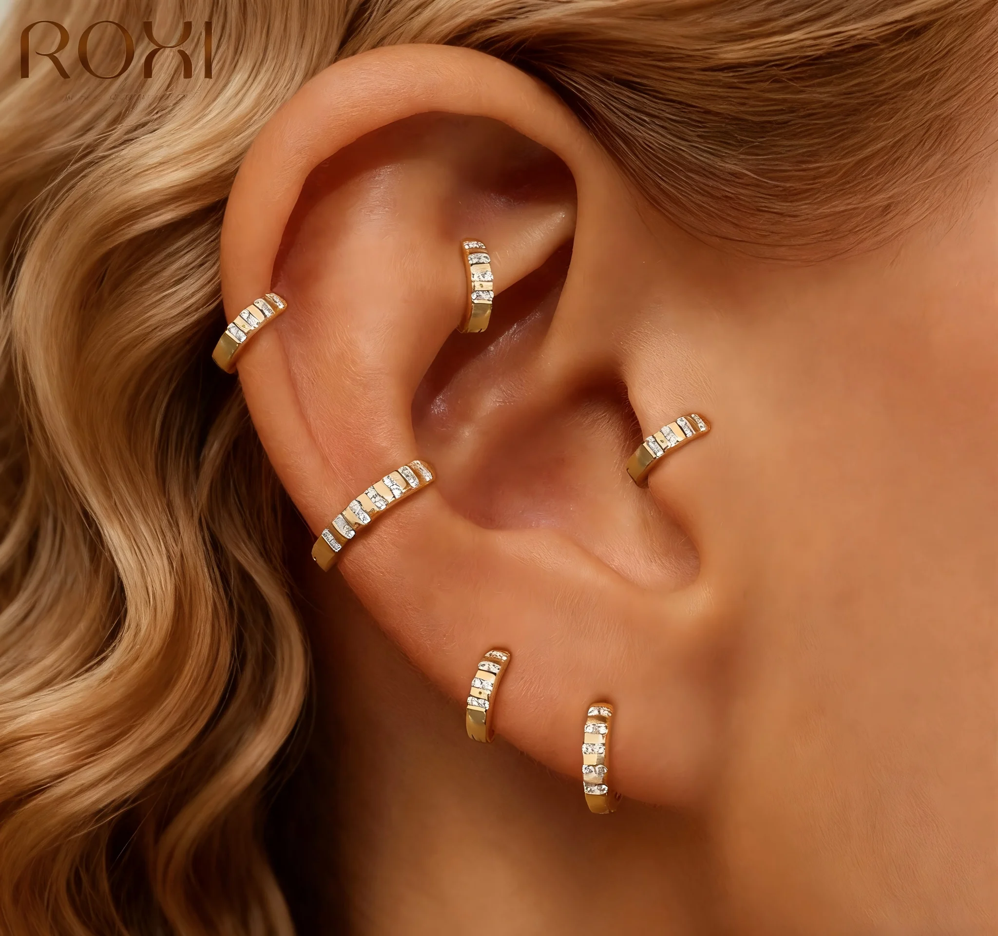 

ROXI серьги-кольца из стерлингового серебра 925 пробы с цветными циркониевыми звездами для женщин, ювелирные изделия, юбилей, свадьба, изготовление ювелирных изделий, подарок