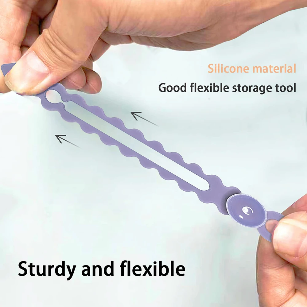 5/10ชิ้นตัวหนีบสายเคเบิลสายรัดซิลิโคนสำหรับหูฟังที่ชาร์จแบตเตอรี่โทรศัพท์เมาส์ใช้ซ้ำได้สายรัดสายคาด
