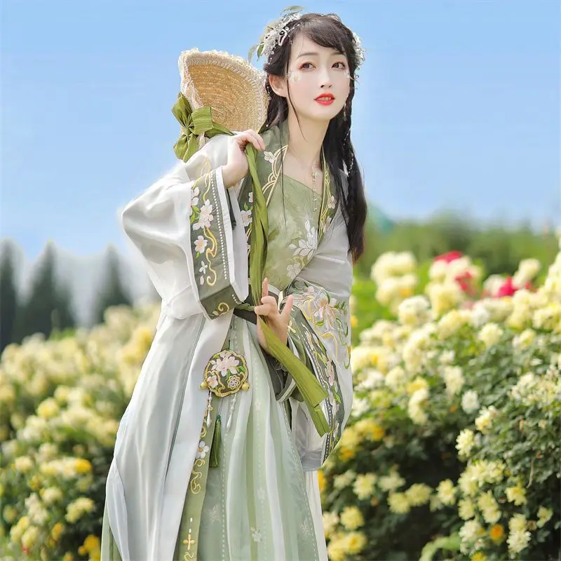 Hanfu Women Plus Size Ancient Chinese Traditional Hanfu Set Female Cosplay Costume Party Outfit Summer Dance Hanfu Green Dress