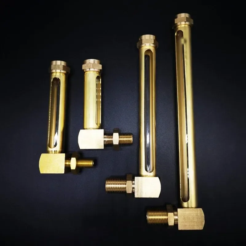 1/4" 3/8" 1/2" BSP Gwint męski w kształcie litery L Mosiężny wskaźnik poziomu cieczy olejowej Wskaźnik wziernika