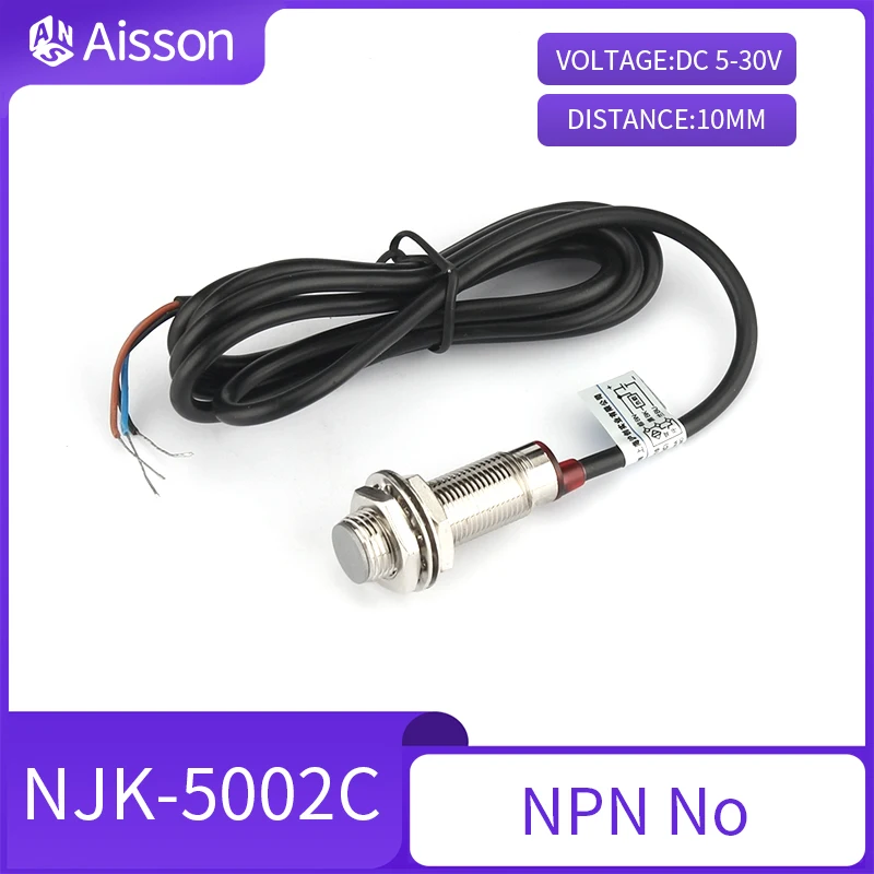 Interruptor de enfoque de proximidad del Sensor Hall NPN normalmente abierto imán de tres cables inducción capacitiva DC 5V-30V 10mm NJK 5002C