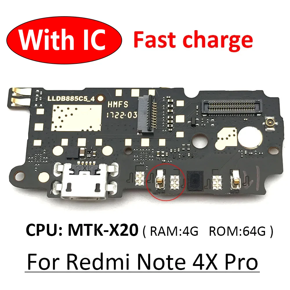 

New Charger Board PCB Flex For Xiaomi Redmi Note 4 MTK Helio X20 / Note 4X Pro USB Port Connector Dock Charging Ribbon Cable