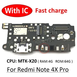 New Charger Board PCB Flex For Xiaomi Redmi Note 4 MTK Helio X20 / Note 4X Pro USB Port Connector Dock Charging Ribbon Cable