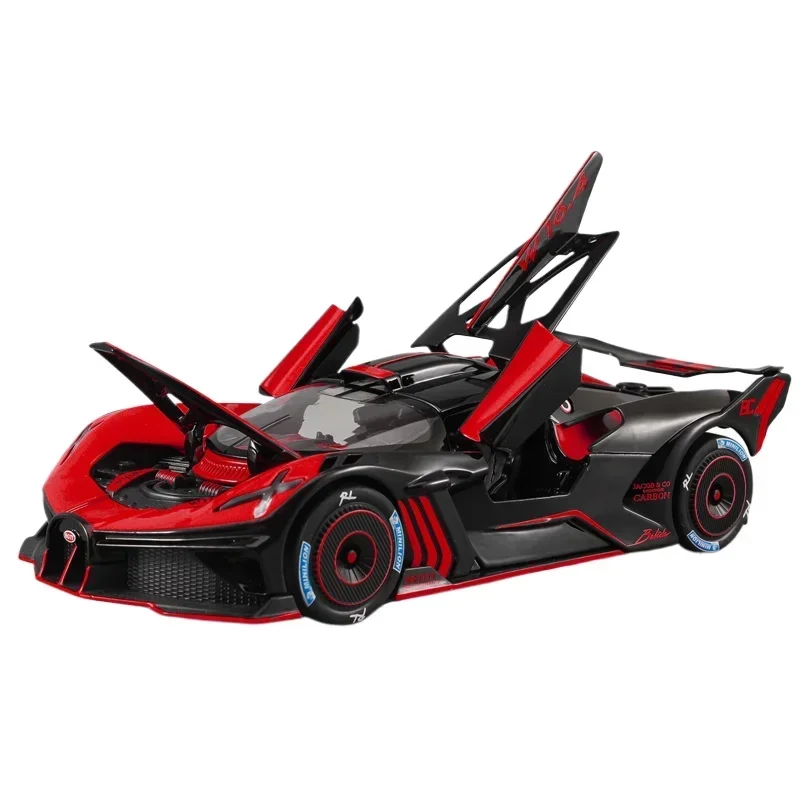 Spray 1/24 Bugatti Bolide Supercar alliage modèle son lumière moulé sous pression jouet véhicule garçon voiture jouet cadeau à collectionner Miniature décor à la maison