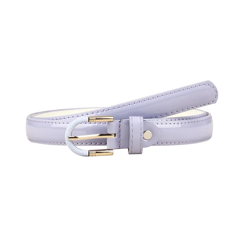 Purple Pu Leather Belts for Women Fashion Jeans Classic Retro Simple Round Buckle Female Dress Sword Goth Luxury Punk Gothic