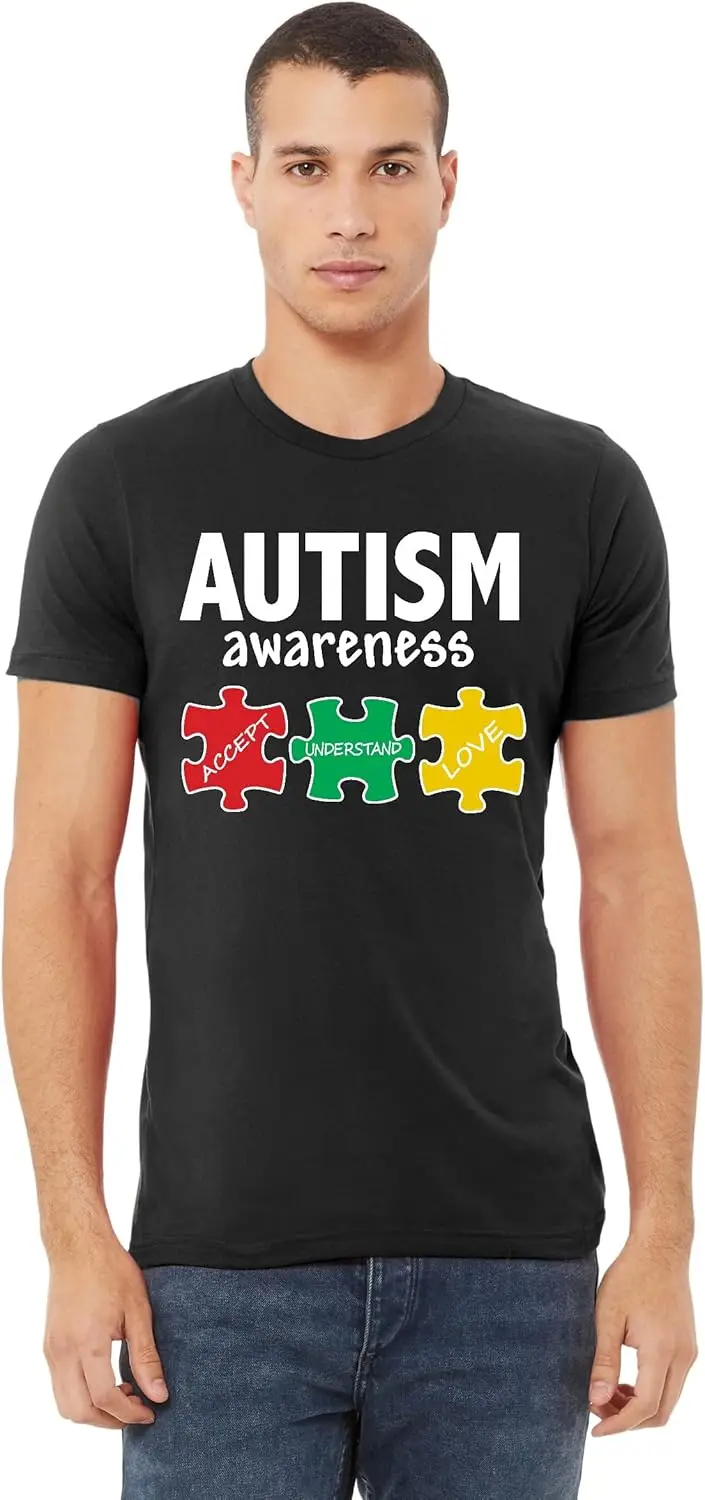 Promotion & Beyond Autism Awareness Support Jigsaw Puzzle Men's T-Shirt