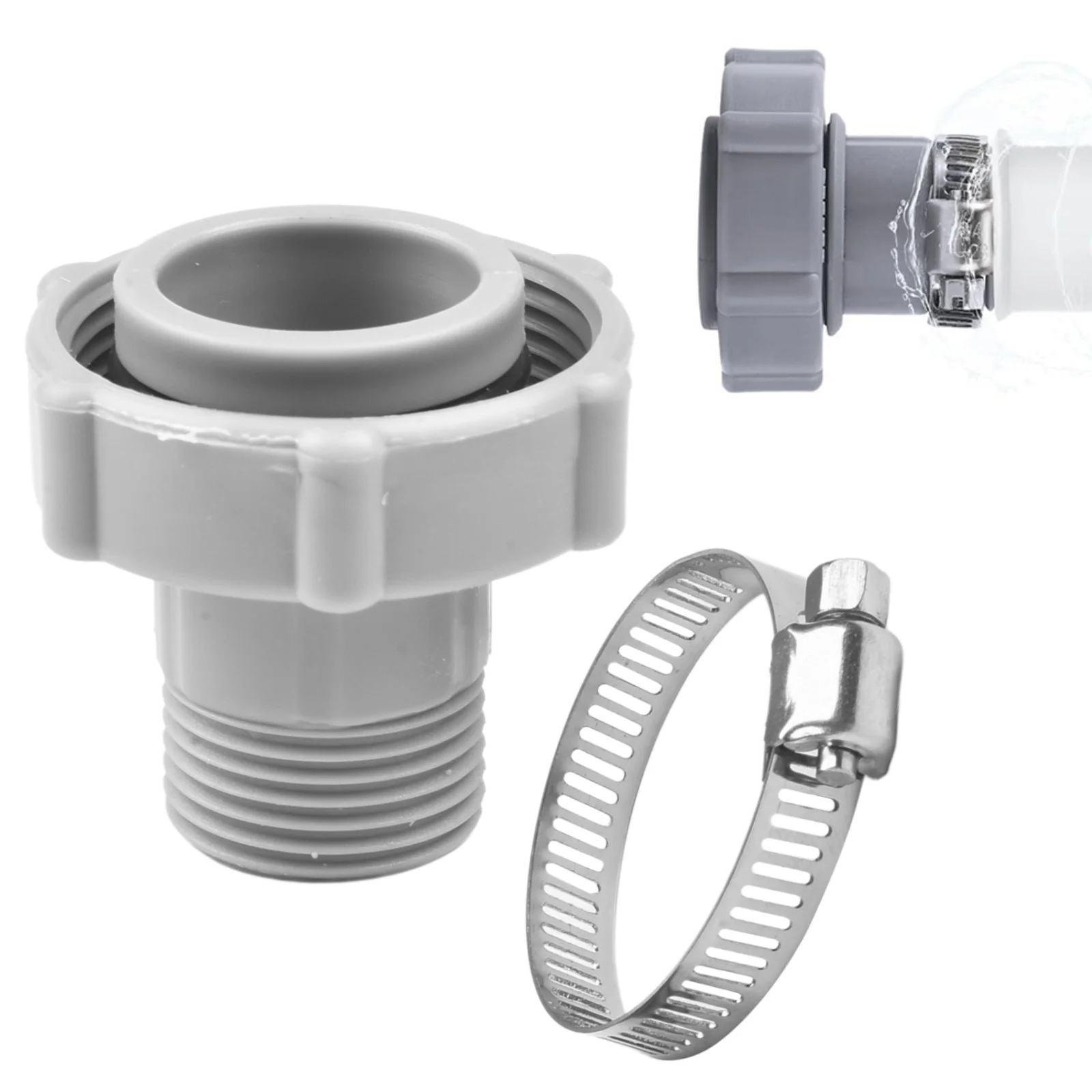 Swimming Pool Drain Connector Hose Adapter for Coleman P6 Series with Adjustable Hose Clamp for Reliable Water Drainage
