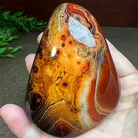 Big Smooth Agate Stone Healing Crystal Geode Pebbles Mineral Specimen Madagascar Craft Silk Agate Landscape DIY Gemstones Decor 2