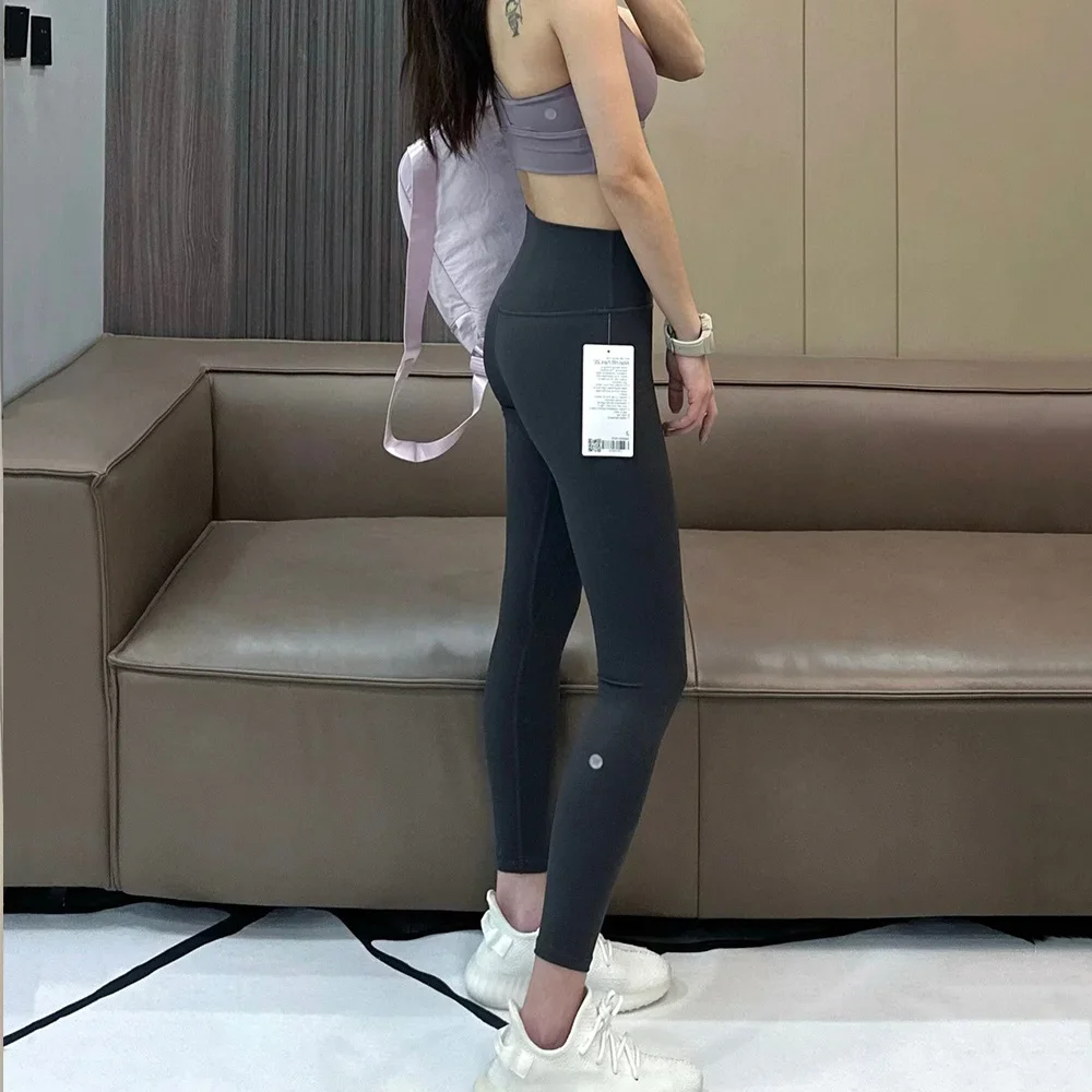 Pantalon de Yoga de sport décontracté taille haute pour femmes, Style européen et américain, longueur 25 pouces, tissu luxueux et doux haut de gamme