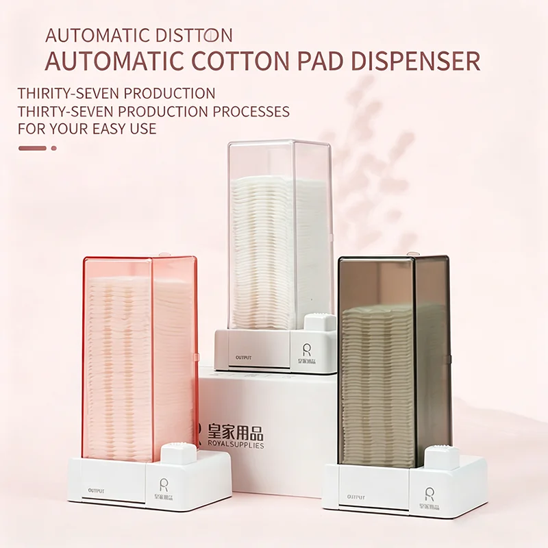 Automatic Organizer Holder Nail Art Cotton Pad Storage Box Nail Art Cotton Pad White Floral Manicure Decals Nails Decoration