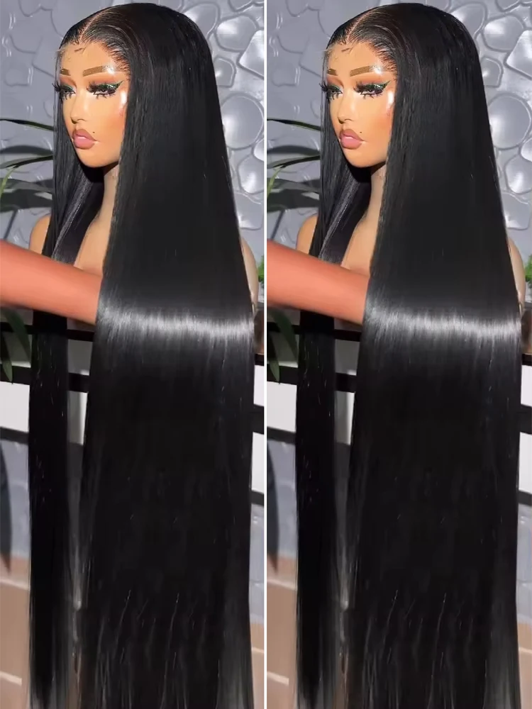 220% 13x6 HD 30 40 Inch Bone Straight 13x4 Lace Front Human Hair Wigs Transparent Lace Frontal Wig 5x5 Glueless Ready To Wear