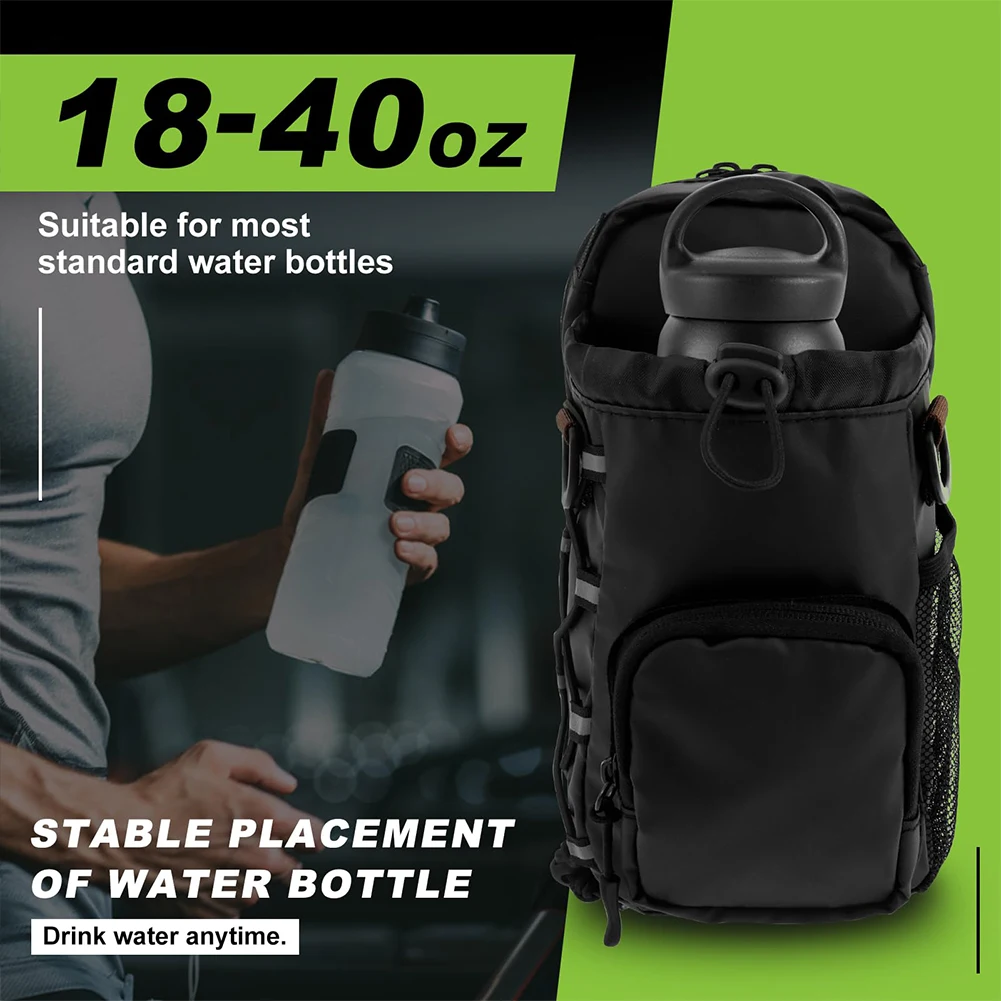 Magnetic Gym Sling Bag with Water Bottle Holder Gym Chest Pouch Gym Bottle Carrier Bag for Gym Sports Travel Carry- Items