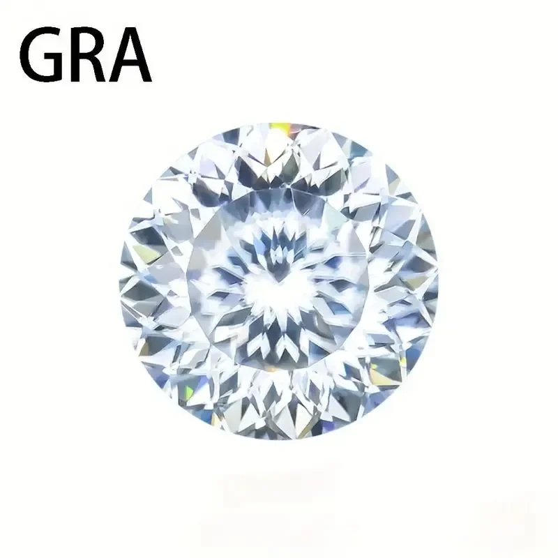 

Moissanite White Round Faceted 6.5x6.5mm 1 Carat VVS1 Grade With GRA Certificate Jewelry Making DIY Jewelry