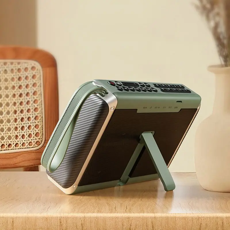 Altoparlante Bluetooth wireless F55 Radio con display a LED da 7 pollici con doppio clacson magnetico interno Radio FM portatile per bassi profondi Doppia scheda TF